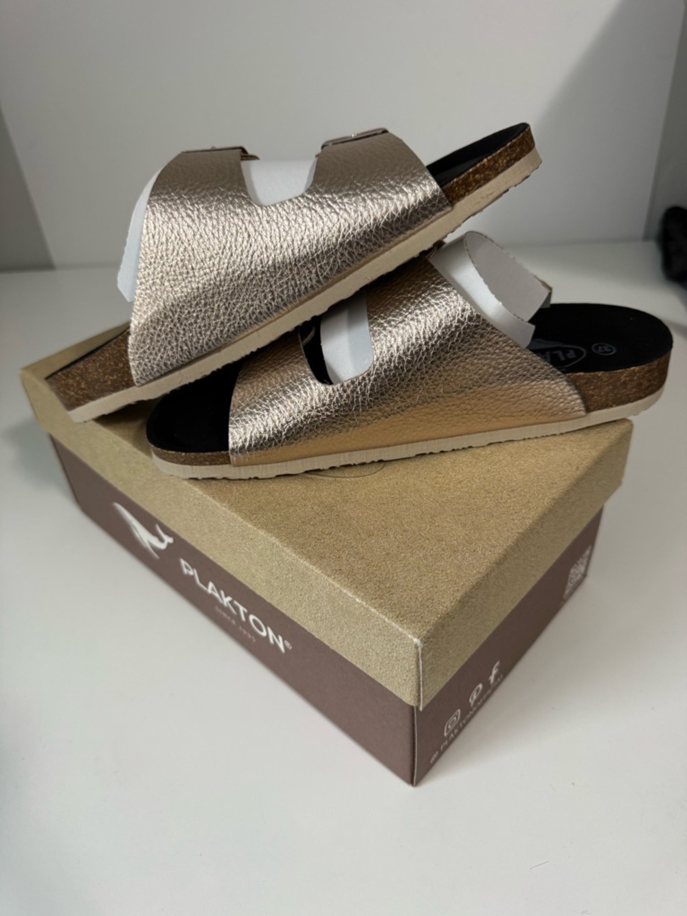 Plakton Betamic Memory Cushion Two Strap Sandals Women’s Size 6 Rose Gold EU 37 - Picture 4 of 6